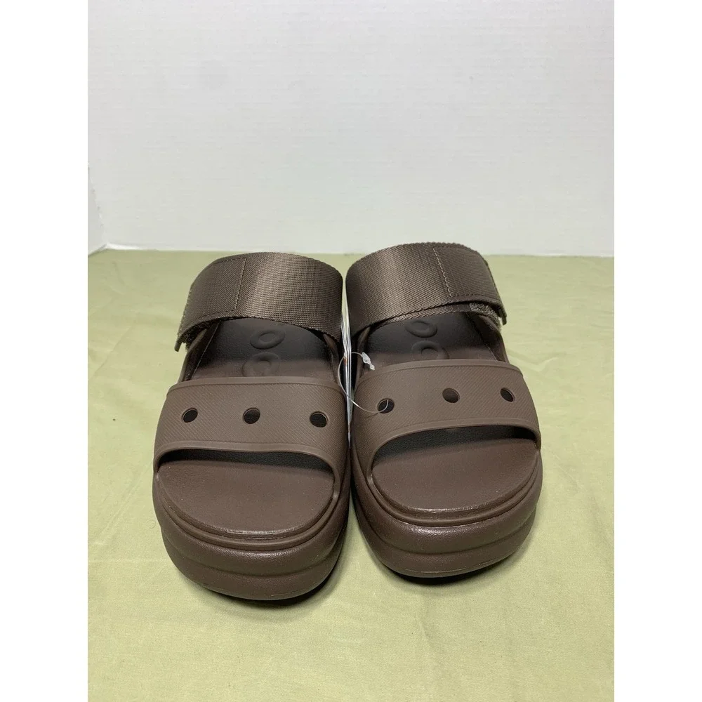 Crocs Women's Soho Two-Strap Sandals, Platform Sandals,‎ Brown, Size 10